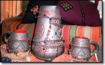 Ceramics and vowen products from the workshop in Dusheti. Photo by Svend Waage