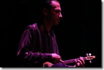 Khvitcha Kvtisiashvili playing the folk instrument panduri. Photo by folk ensemble Egari